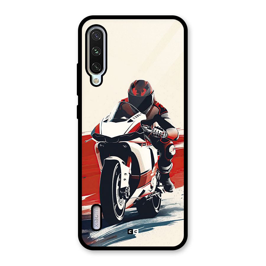 Motosport Rider Glass Back Case for Mi A3