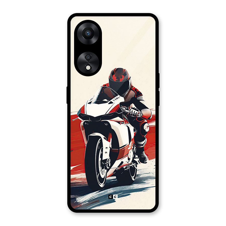 Motosport Rider Glass Back Case for Oppo A78