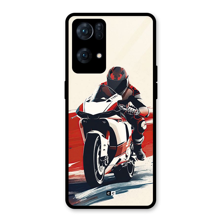 Motosport Rider Glass Back Case for Oppo Reno7 Pro 5G