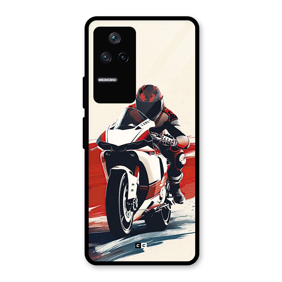 Motosport Rider Glass Back Case for Poco F4 5G