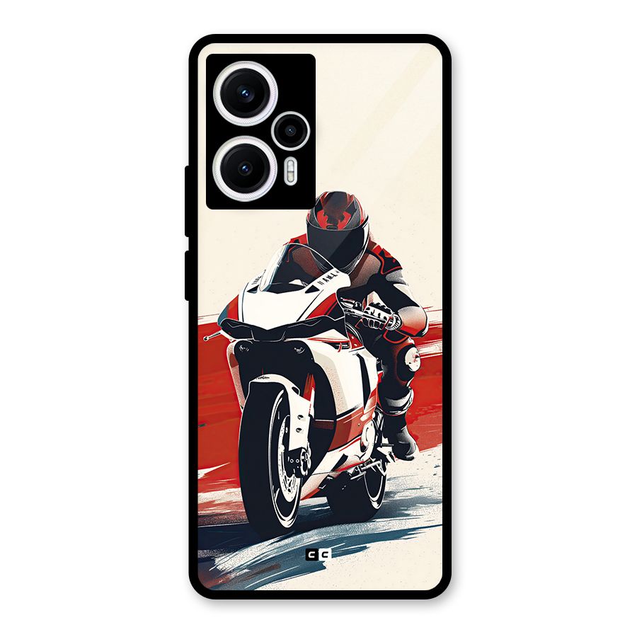 Motosport Rider Glass Back Case for Poco F5