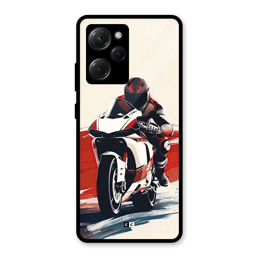 Motosport Rider Glass Back Case for Poco X5 Pro