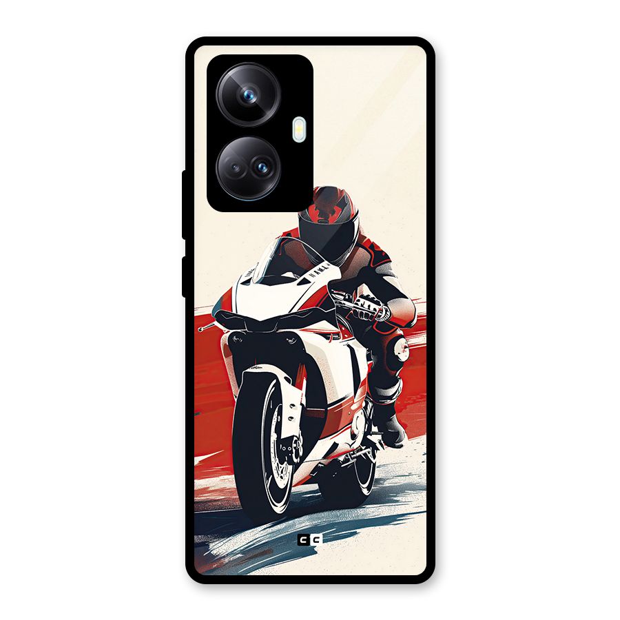 Motosport Rider Glass Back Case for Realme 10 Pro Plus