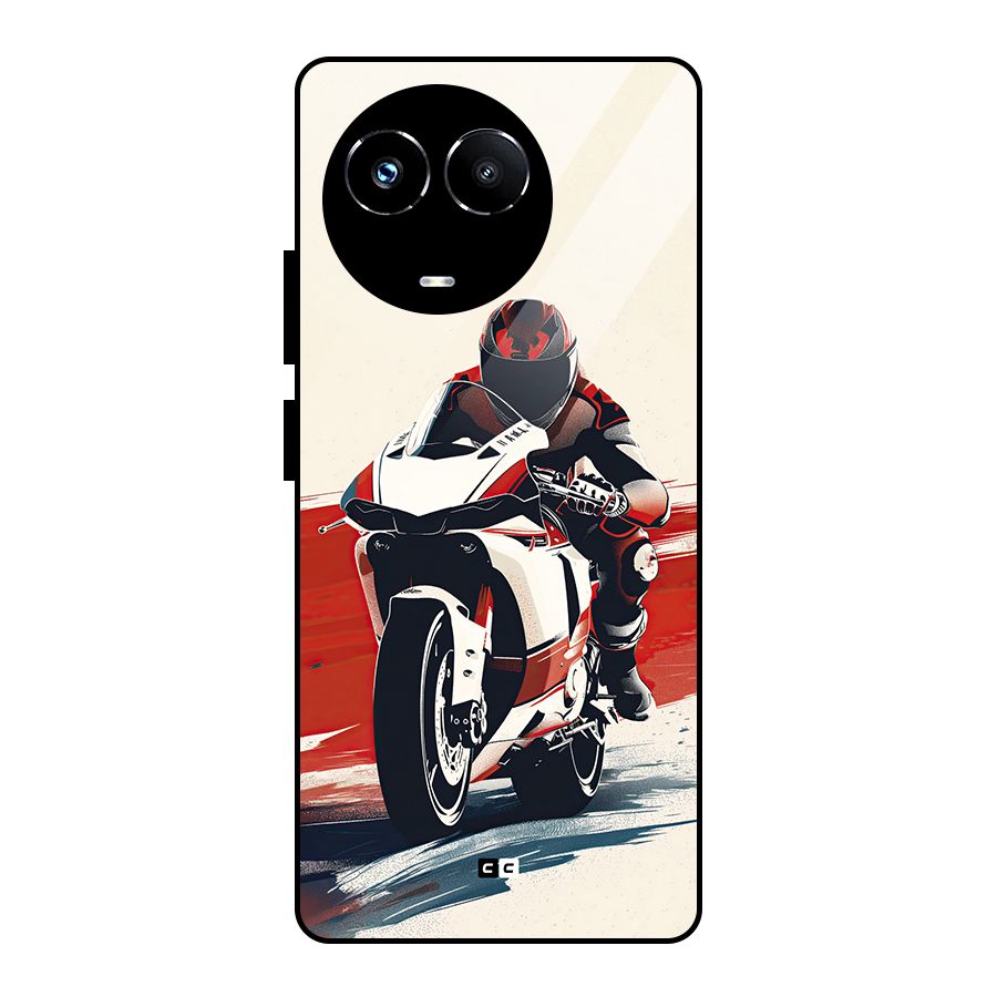 Motosport Rider Glass Back Case for Realme 11X