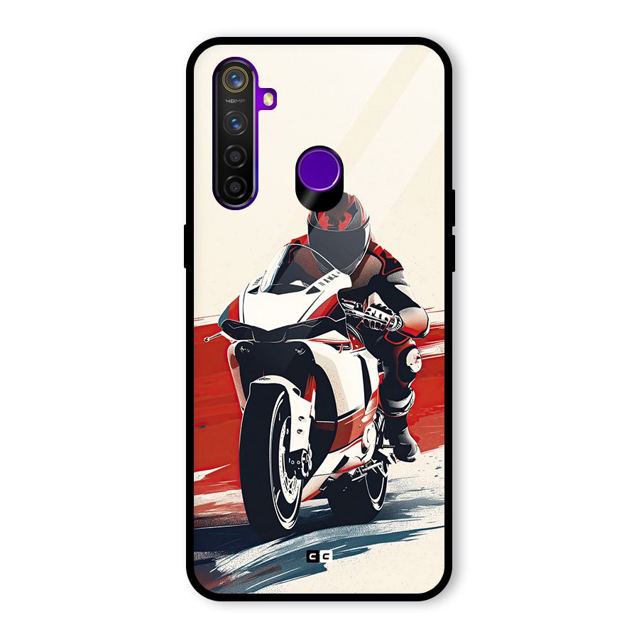 Motosport Rider Glass Back Case for Realme 5 Pro