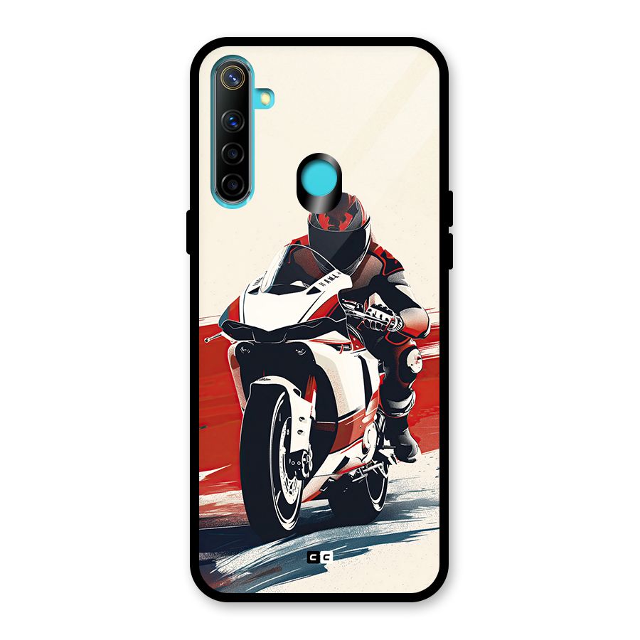Motosport Rider Glass Back Case for Realme 5i