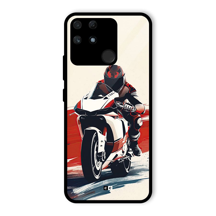 Motosport Rider Glass Back Case for Realme Narzo 50A