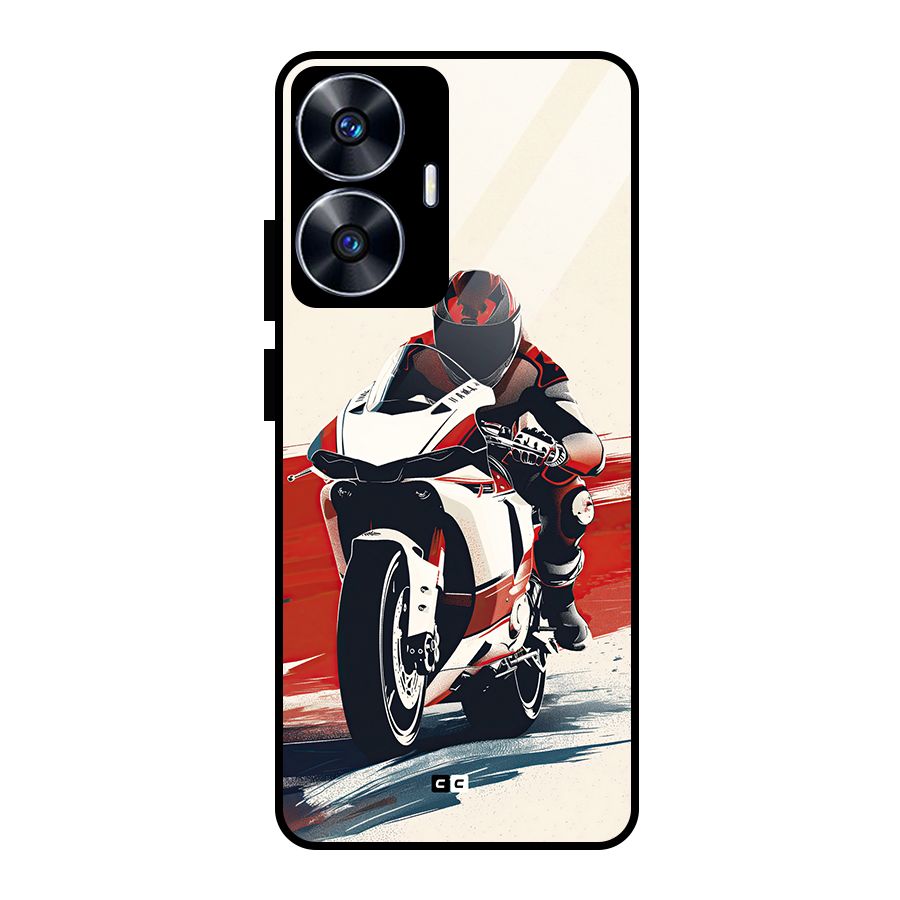 Motosport Rider Glass Back Case for Realme Narzo N55