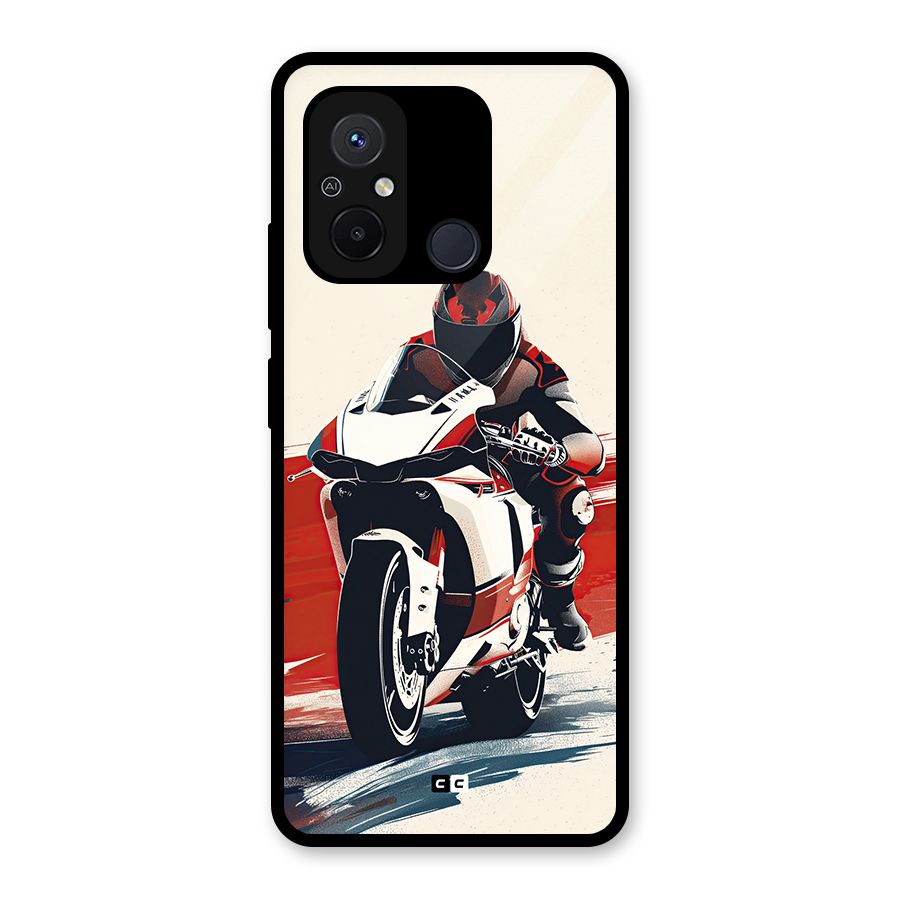 Motosport Rider Glass Back Case for Redmi 12C