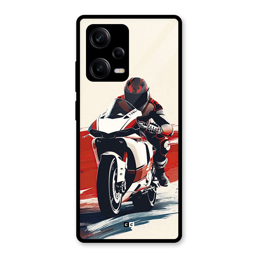 Motosport Rider Glass Back Case for Redmi Note 12 Pro