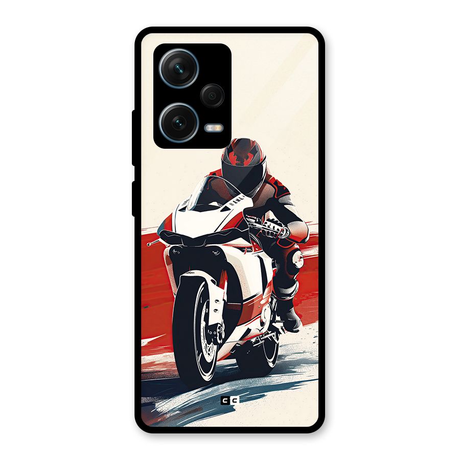 Motosport Rider Glass Back Case for Redmi Note 12 Pro Plus 5G