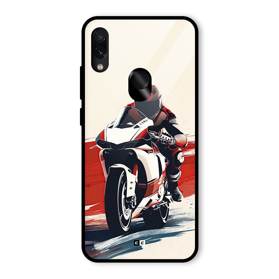Motosport Rider Glass Back Case for Redmi Note 7 Pro