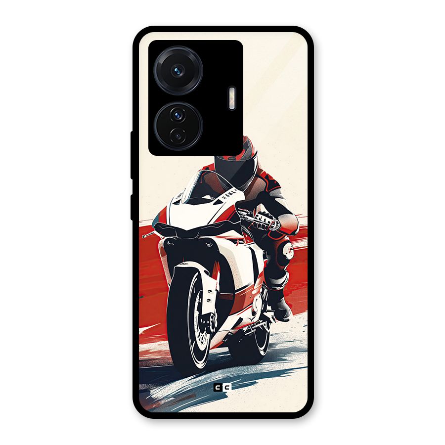 Motosport Rider Glass Back Case for Vivo T1 Pro
