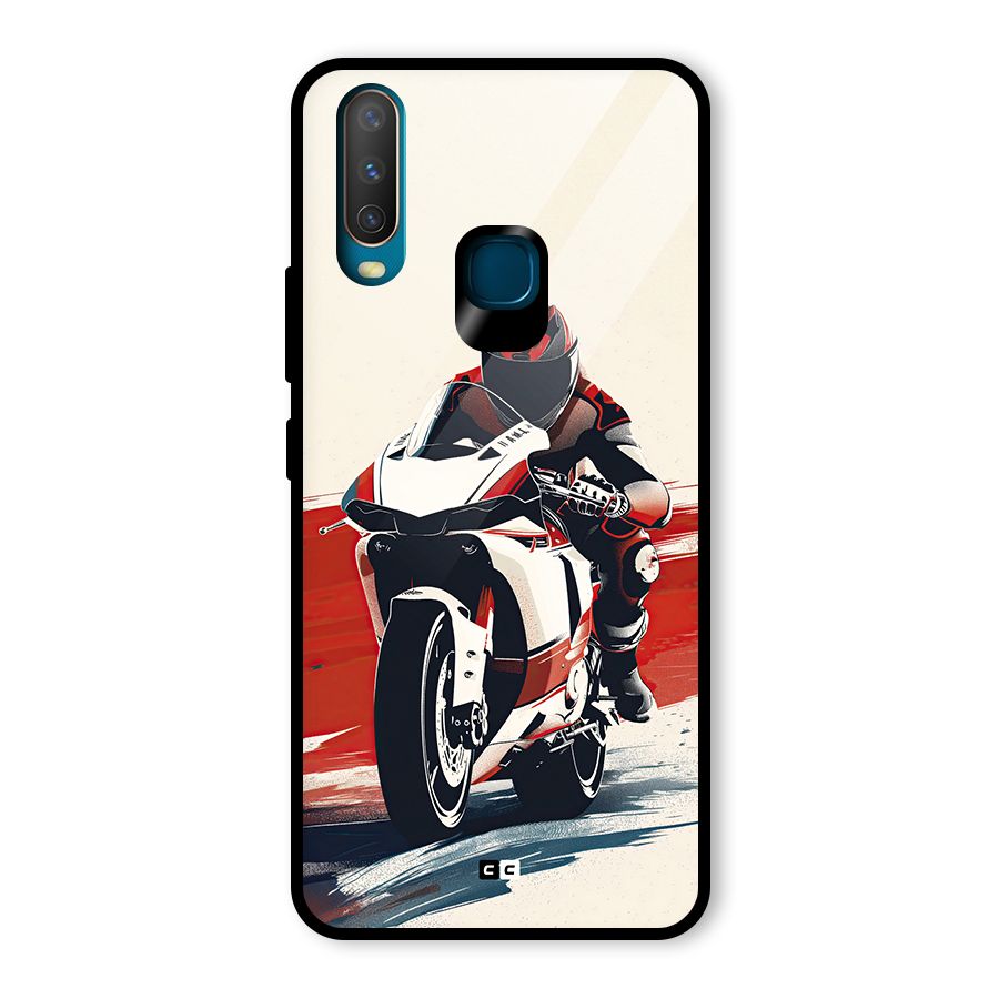 Motosport Rider Glass Back Case for Vivo U10