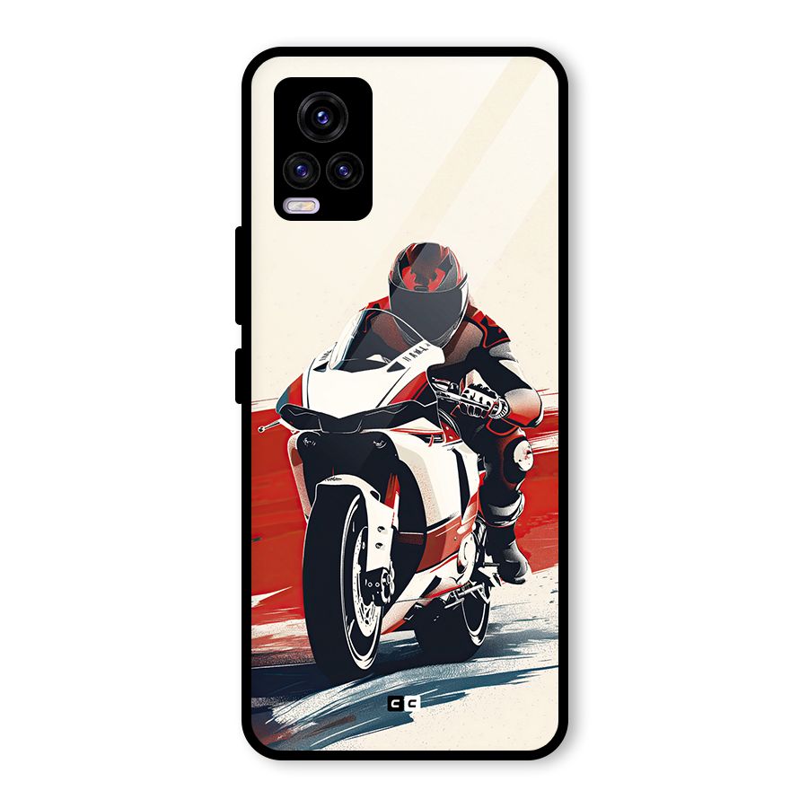 Motosport Rider Glass Back Case for Vivo V20