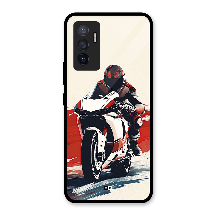 Motosport Rider Glass Back Case for Vivo V23e