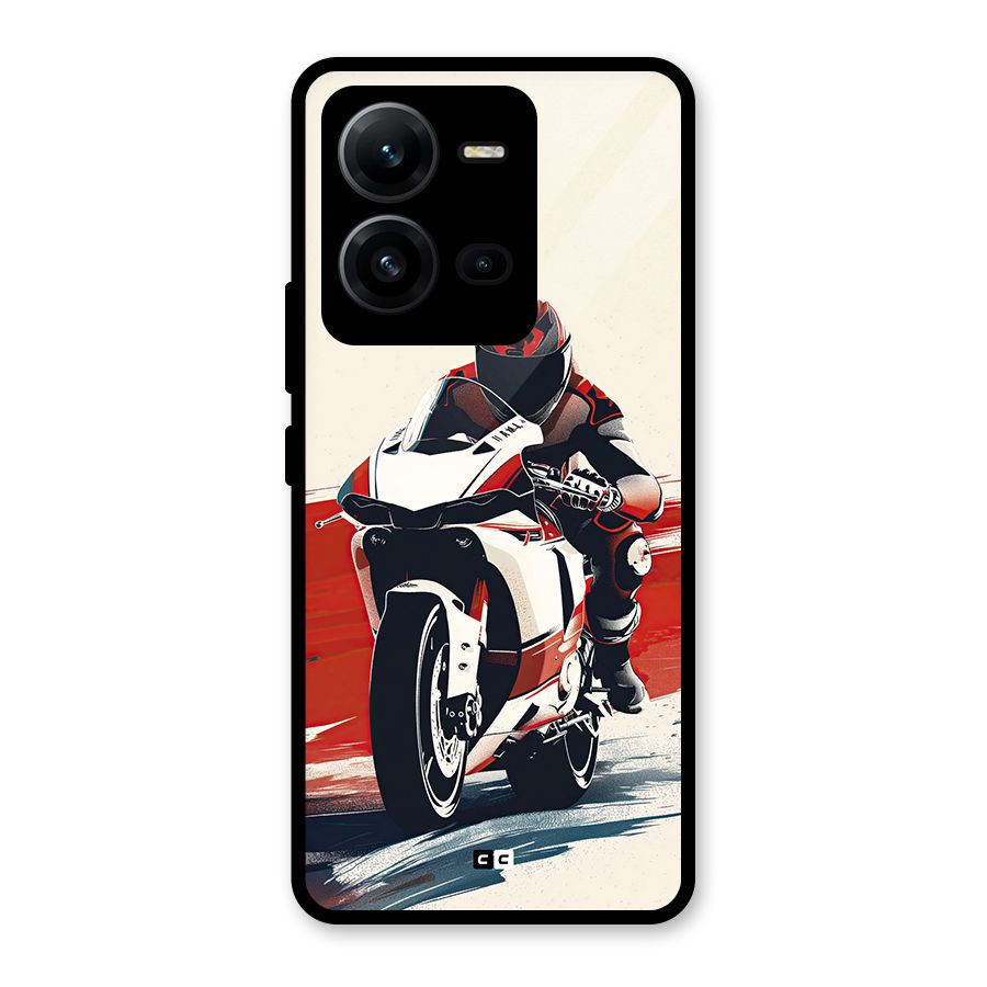 Motosport Rider Glass Back Case for Vivo V25