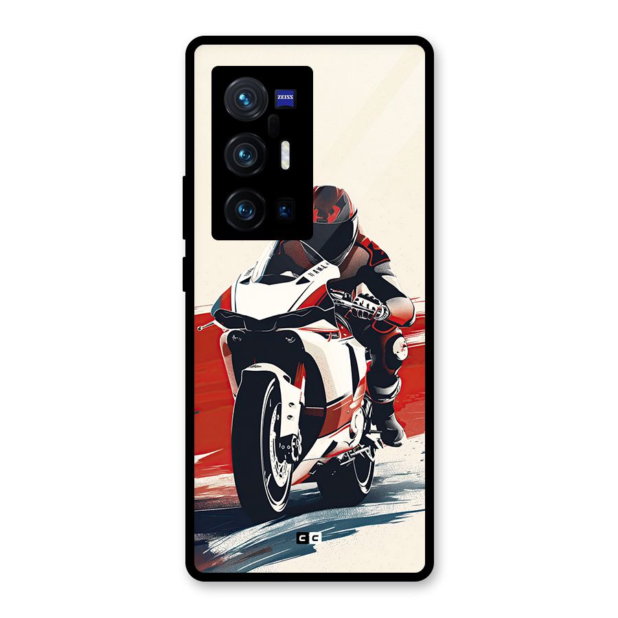 Motosport Rider Glass Back Case for Vivo X70 Pro Plus