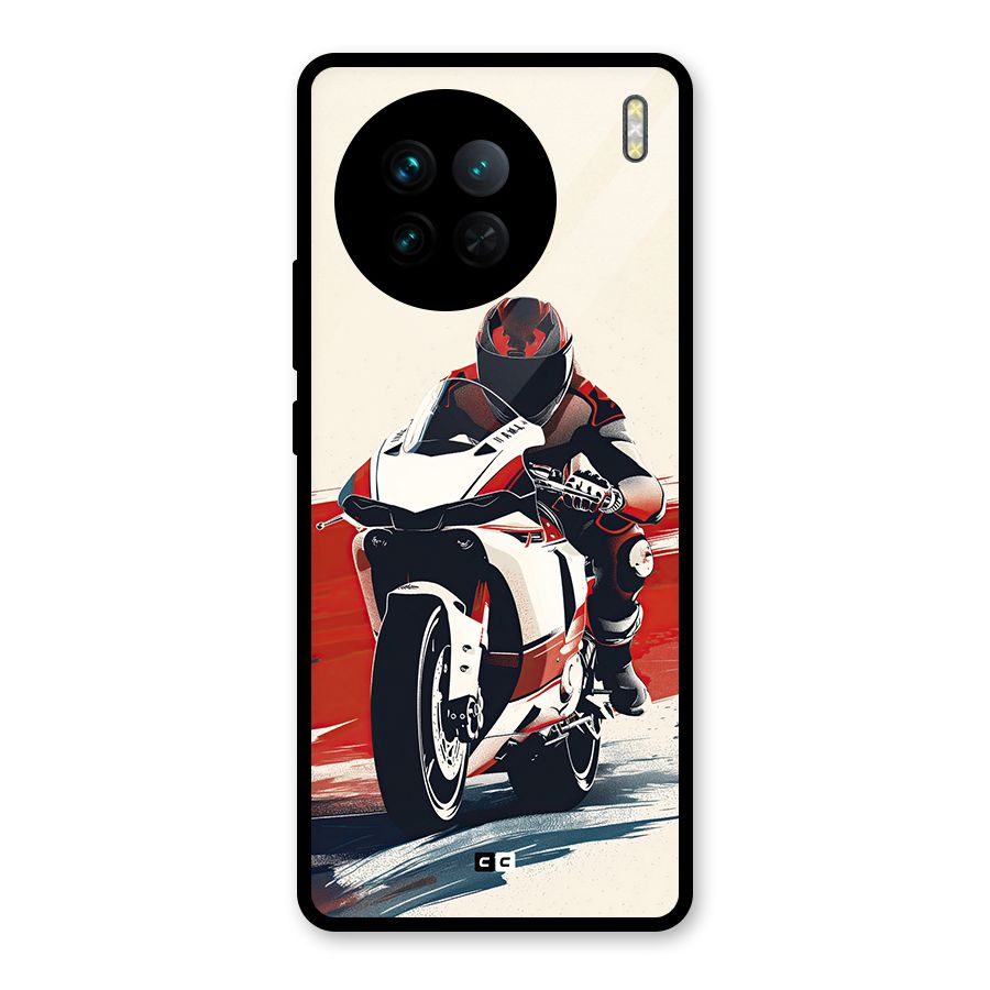 Motosport Rider Glass Back Case for Vivo X90