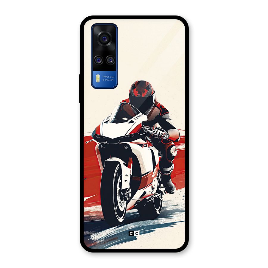 Motosport Rider Glass Back Case for Vivo Y31