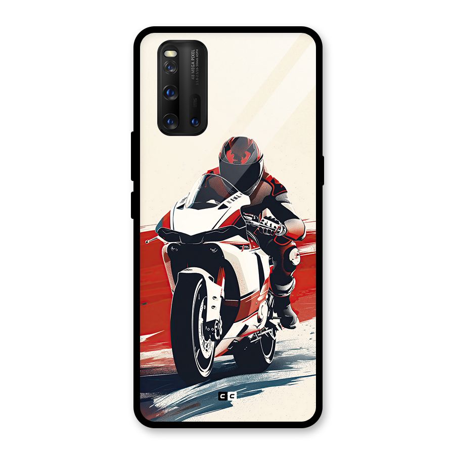 Motosport Rider Glass Back Case for Vivo iQOO 3
