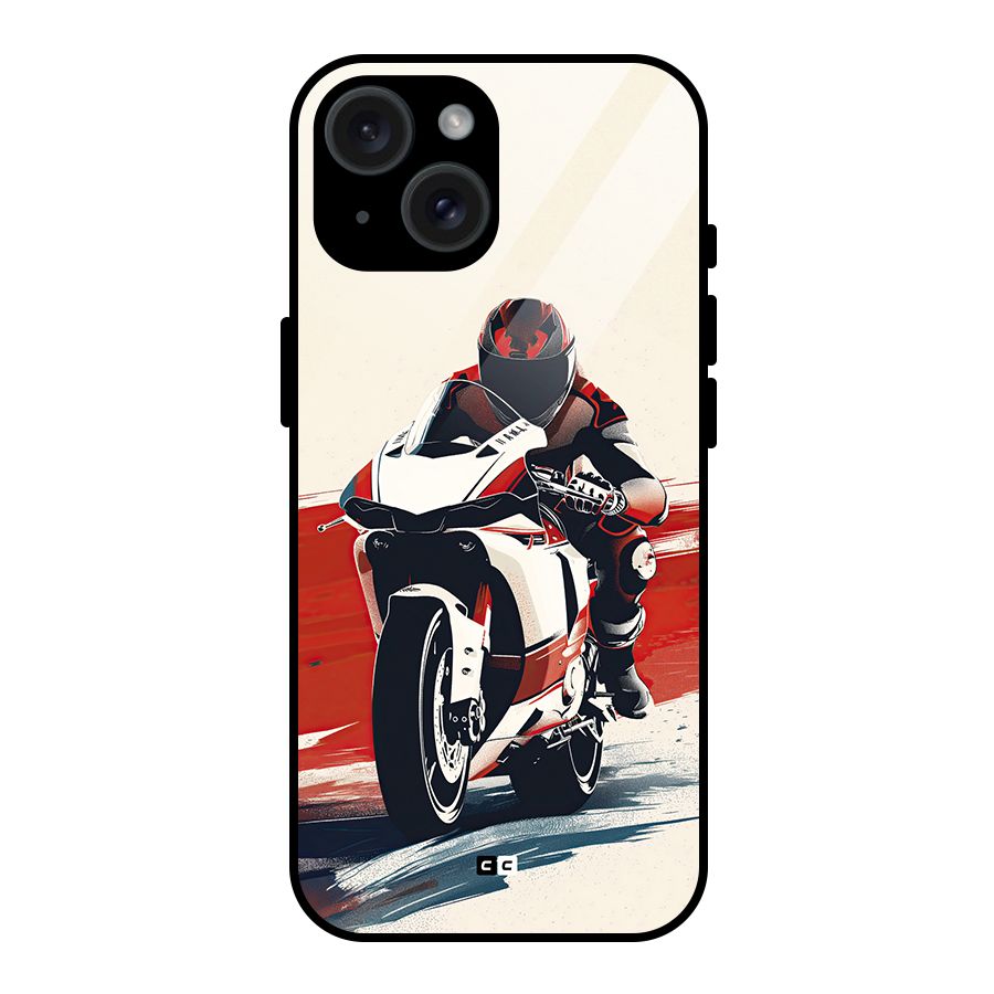 Motosport Rider Glass Back Case for iPhone 15