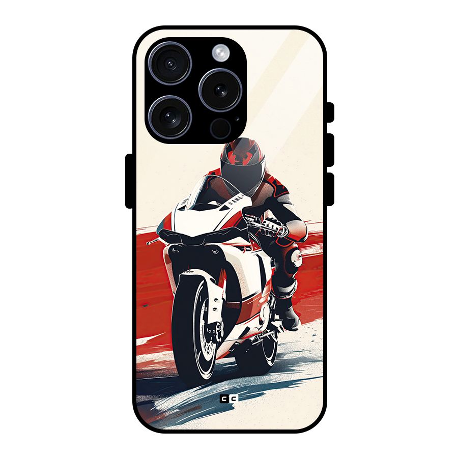 Motosport Rider Glass Back Case for iPhone 15 Pro