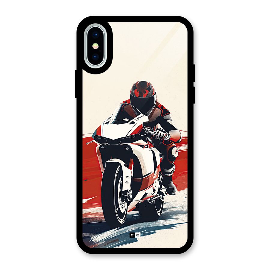 Motosport Rider Glass Back Case for iPhone XS