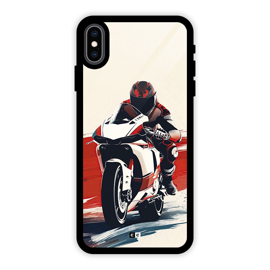 Motosport Rider Glass Back Case for iPhone XS Max