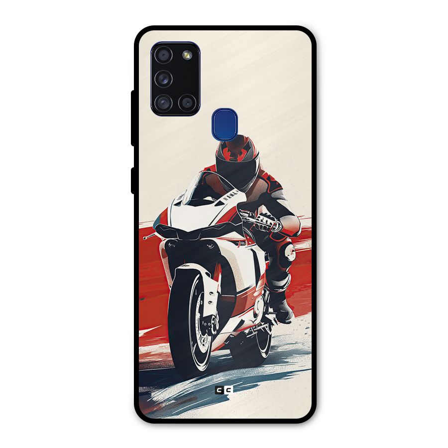 Motosport Rider Metal Back Case for Galaxy A21s