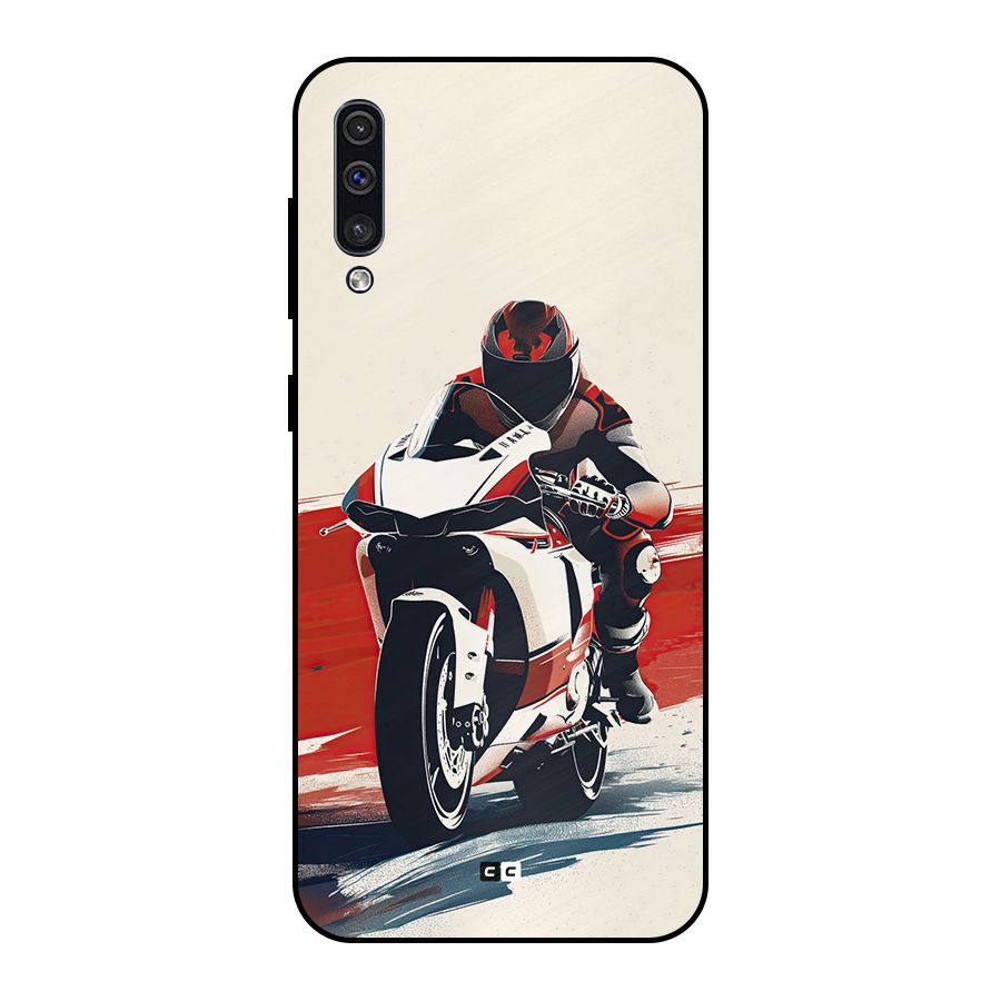 Motosport Rider Metal Back Case for Galaxy A50