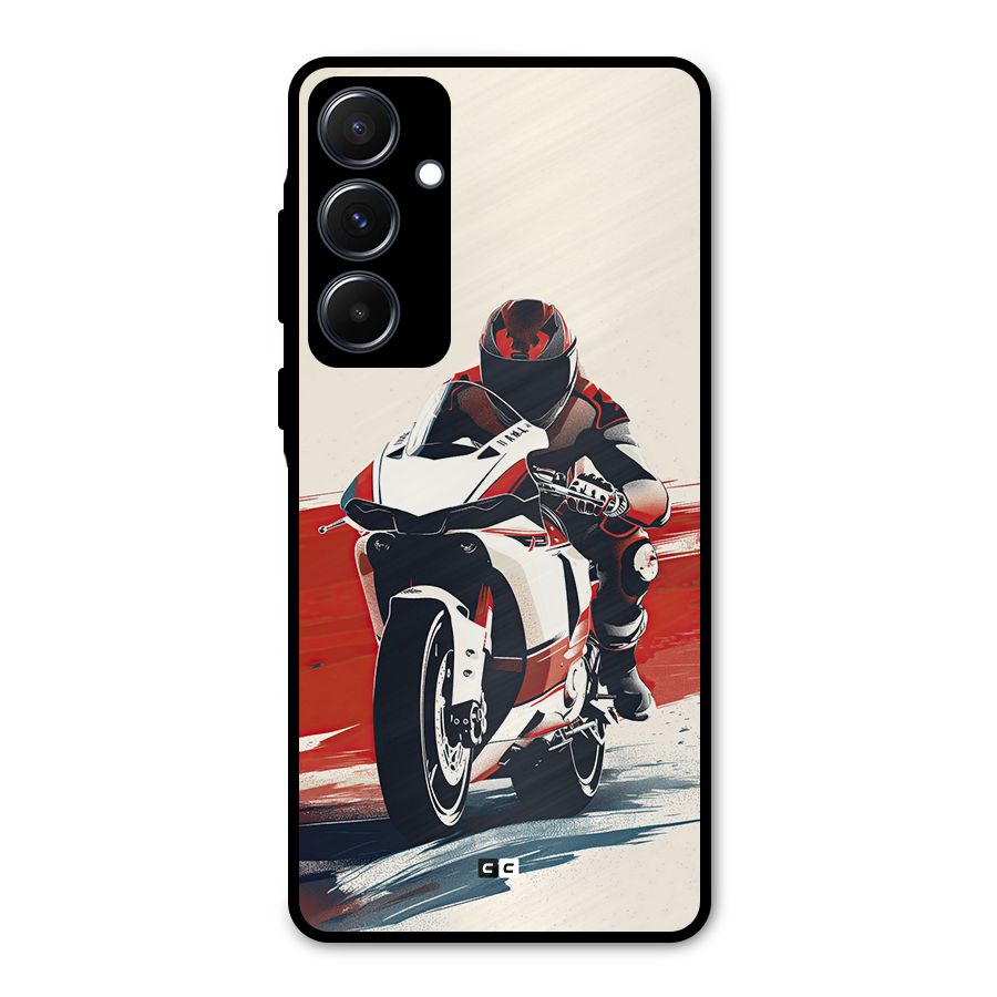 Motosport Rider Metal Back Case for Galaxy A55