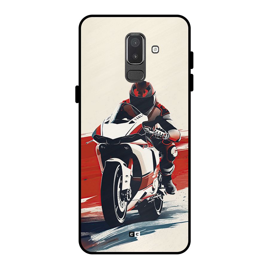 Motosport Rider Metal Back Case for Galaxy On8 (2018)