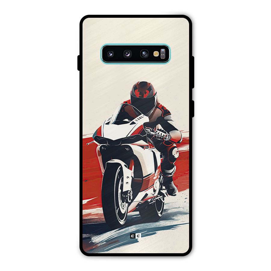 Motosport Rider Metal Back Case for Galaxy S10 Plus