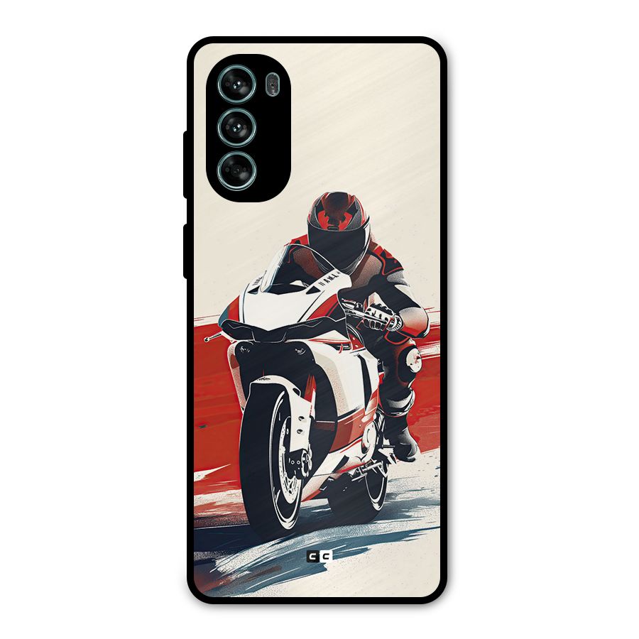 Motosport Rider Metal Back Case for Moto G62