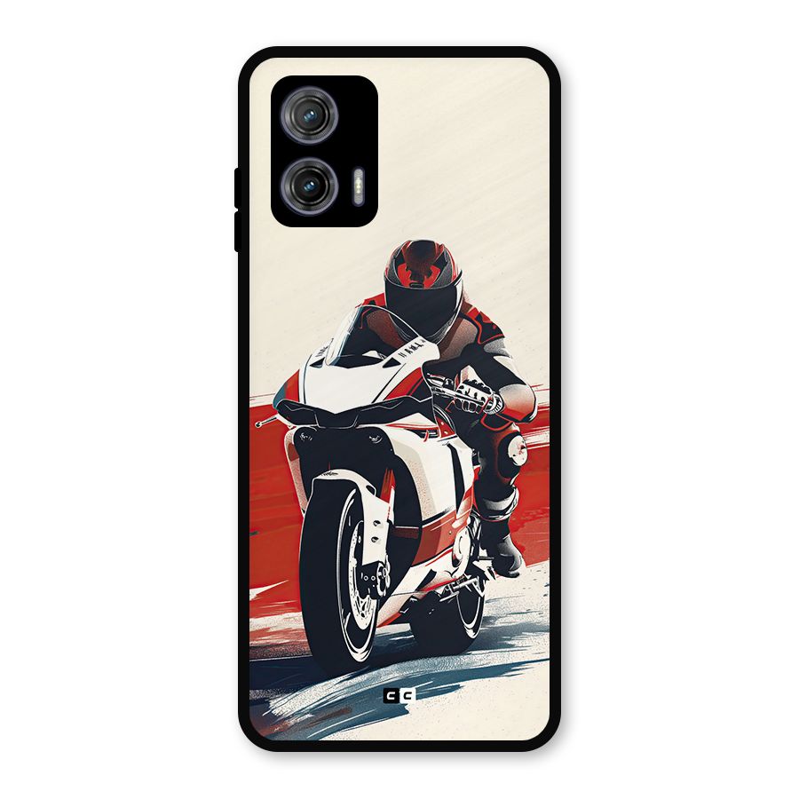 Motosport Rider Metal Back Case for Moto G73
