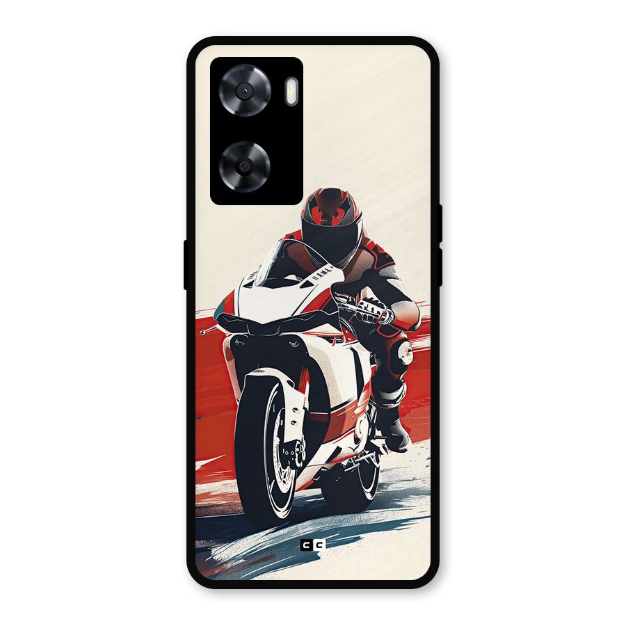 Motosport Rider Metal Back Case for Oppo A77s