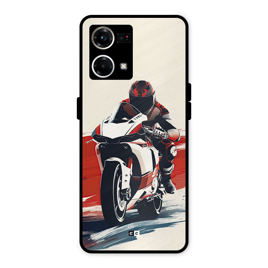 Motosport Rider Metal Back Case for Oppo F21 Pro 4G