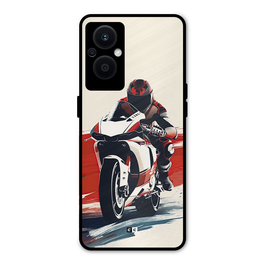 Motosport Rider Metal Back Case for Oppo F21 Pro 5G