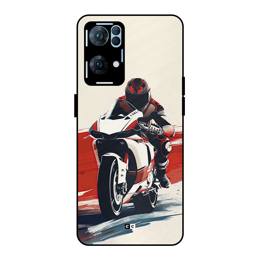 Motosport Rider Metal Back Case for Oppo Reno7 Pro 5G