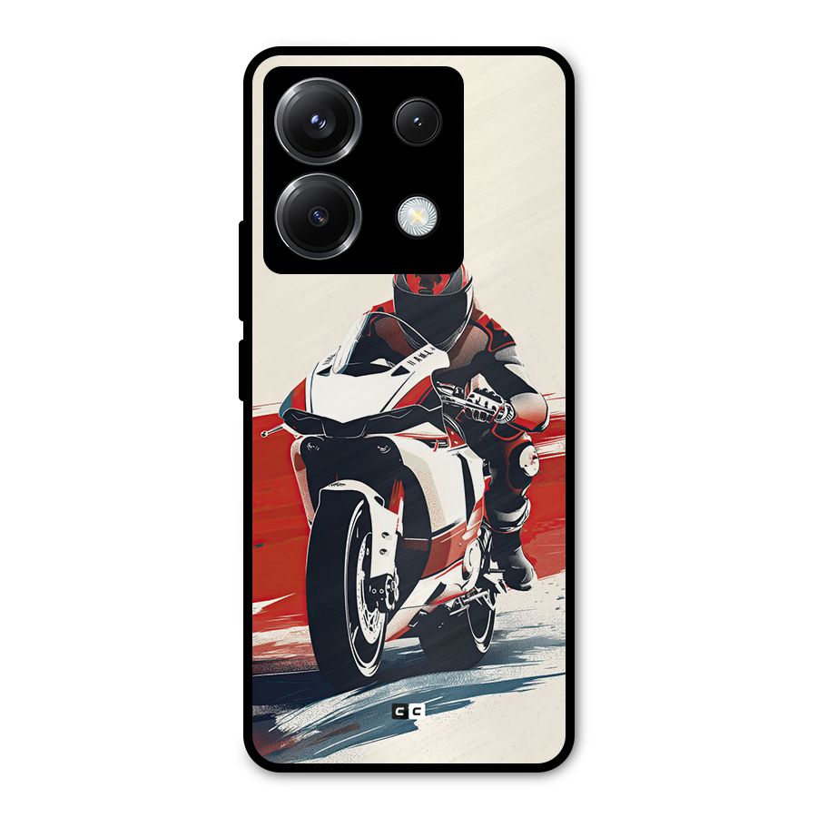 Motosport Rider Metal Back Case for Poco X6