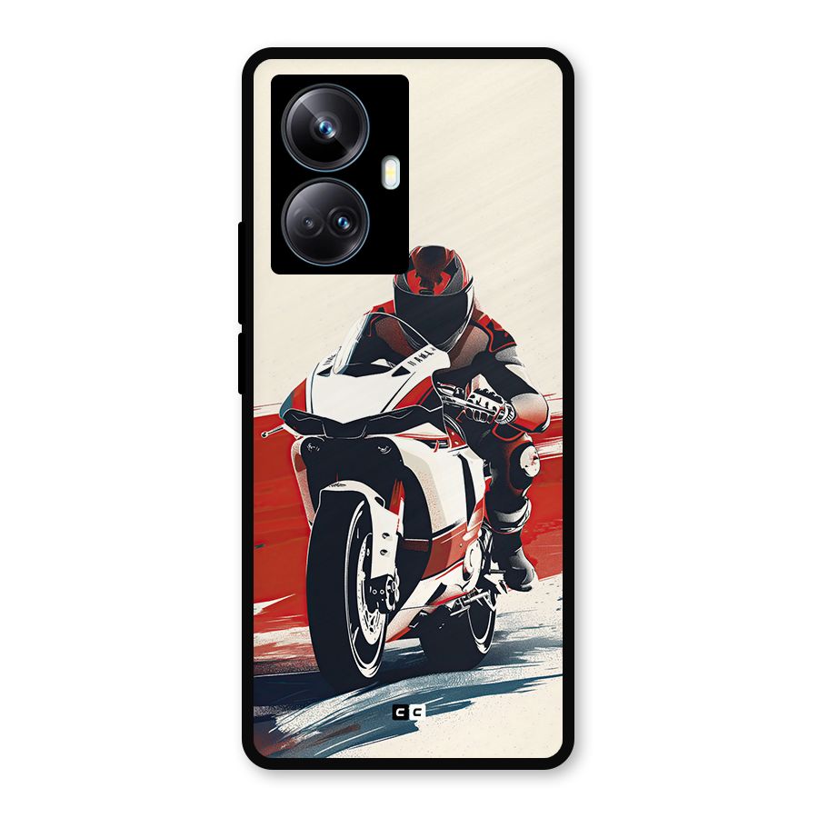 Motosport Rider Metal Back Case for Realme 10 Pro Plus