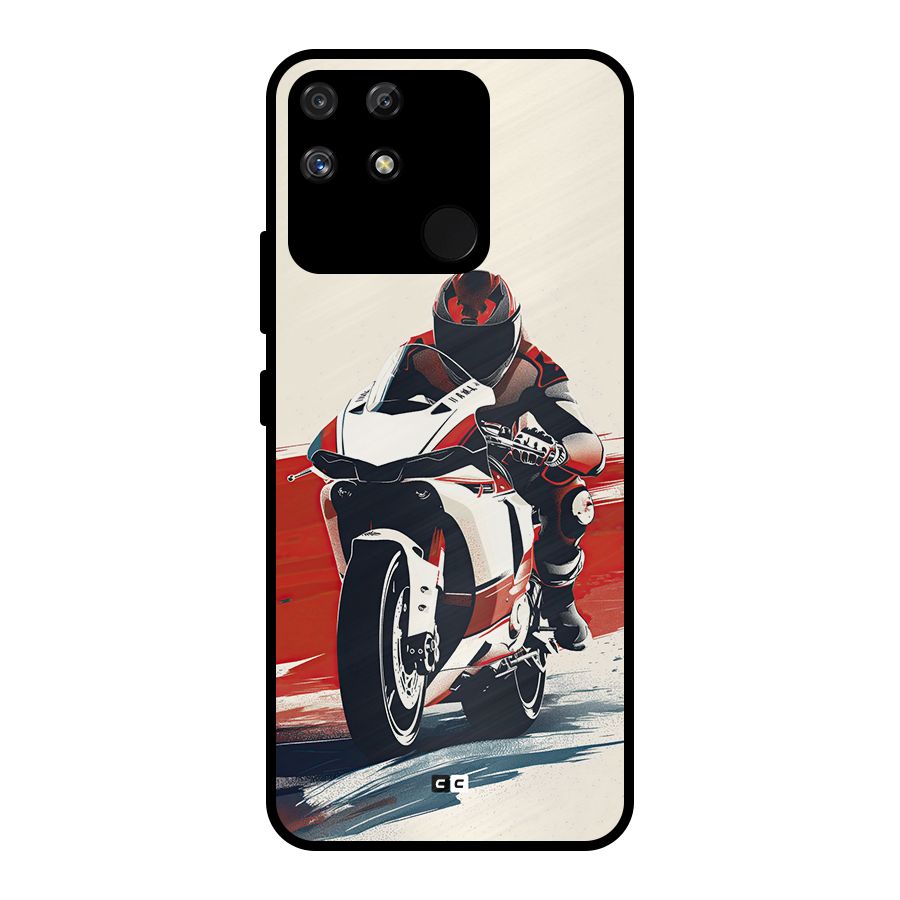 Motosport Rider Metal Back Case for Realme Narzo 50A