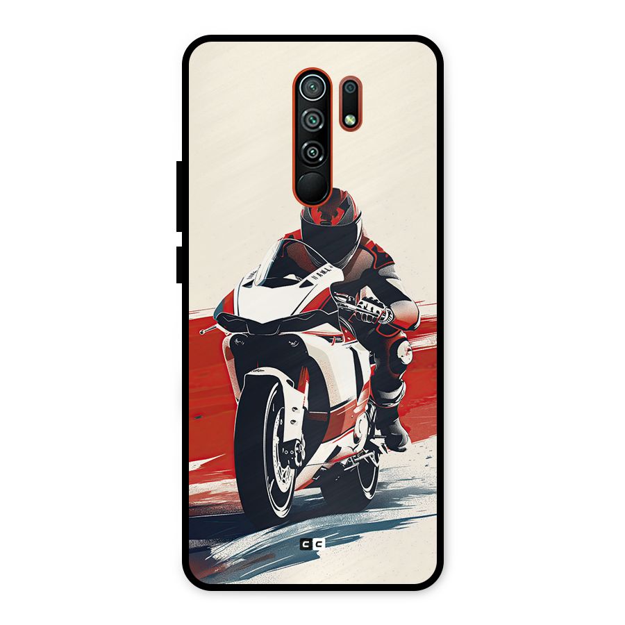 Motosport Rider Metal Back Case for Redmi 9 Prime