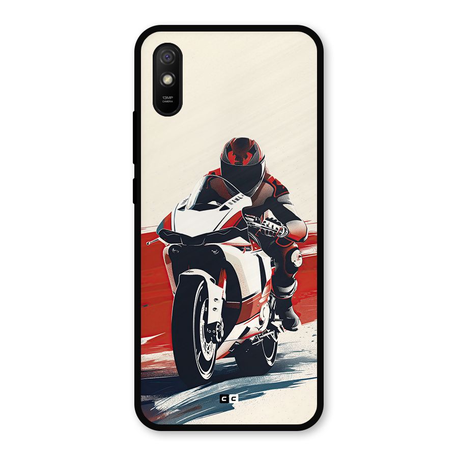 Motosport Rider Metal Back Case for Redmi 9i