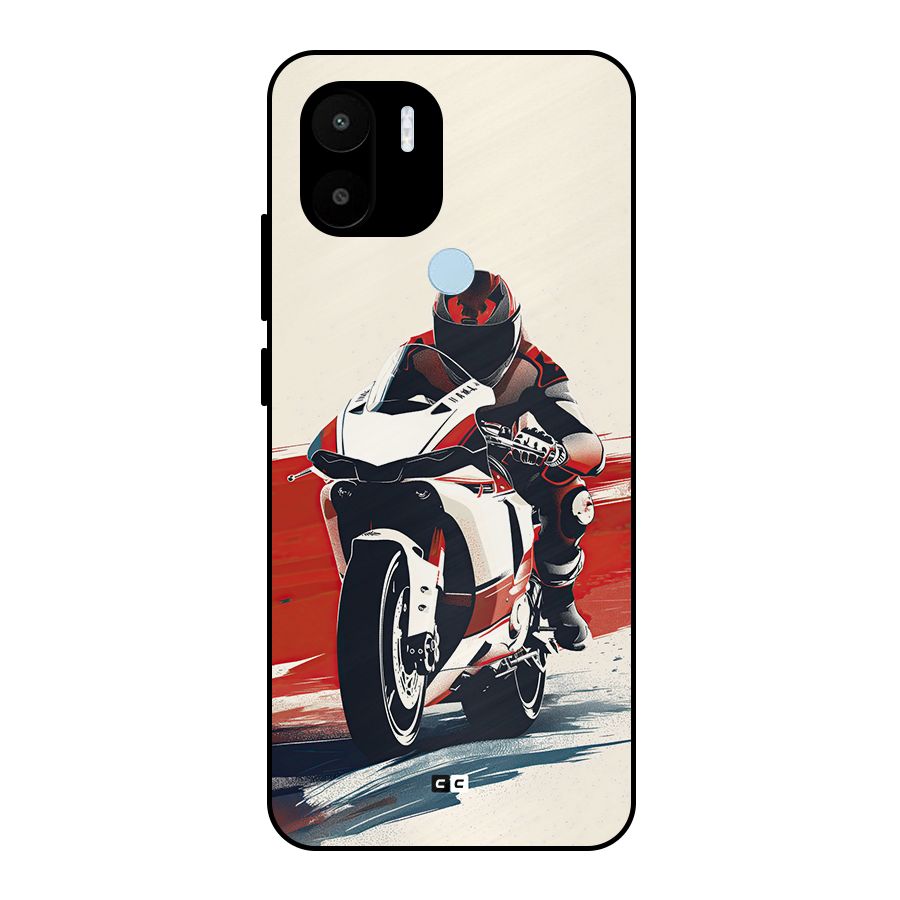 Motosport Rider Metal Back Case for Redmi A2 Plus