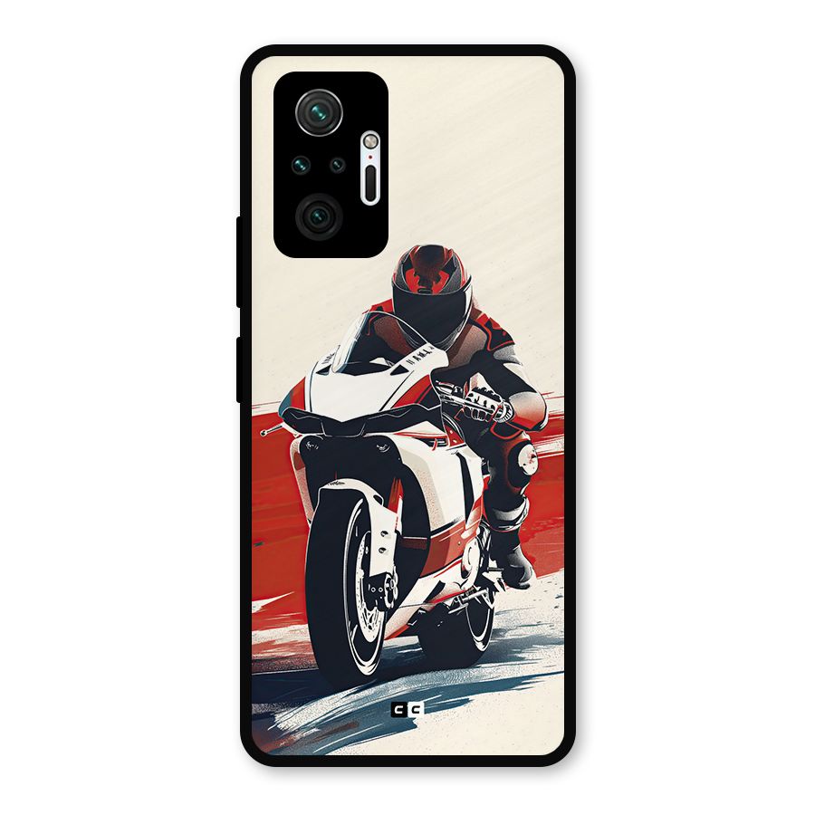 Motosport Rider Metal Back Case for Redmi Note 10 Pro