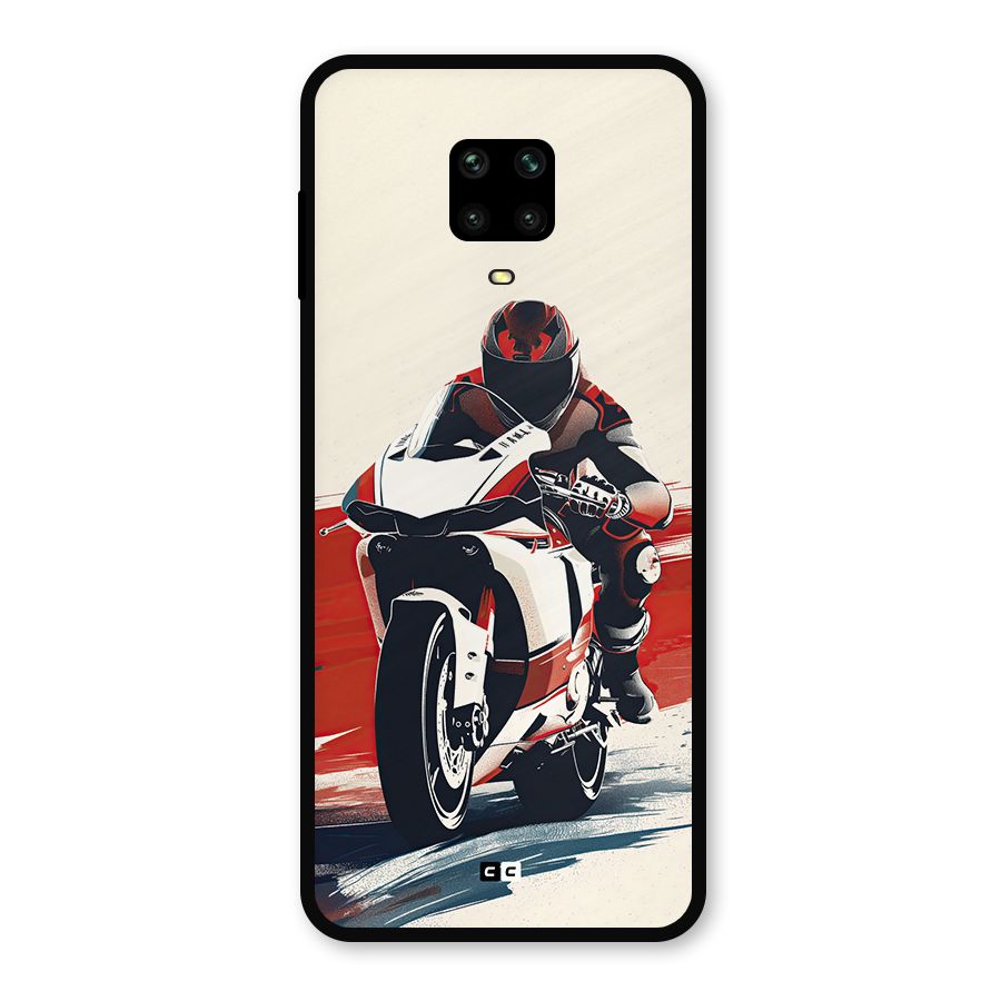 Motosport Rider Metal Back Case for Redmi Note 9 Pro