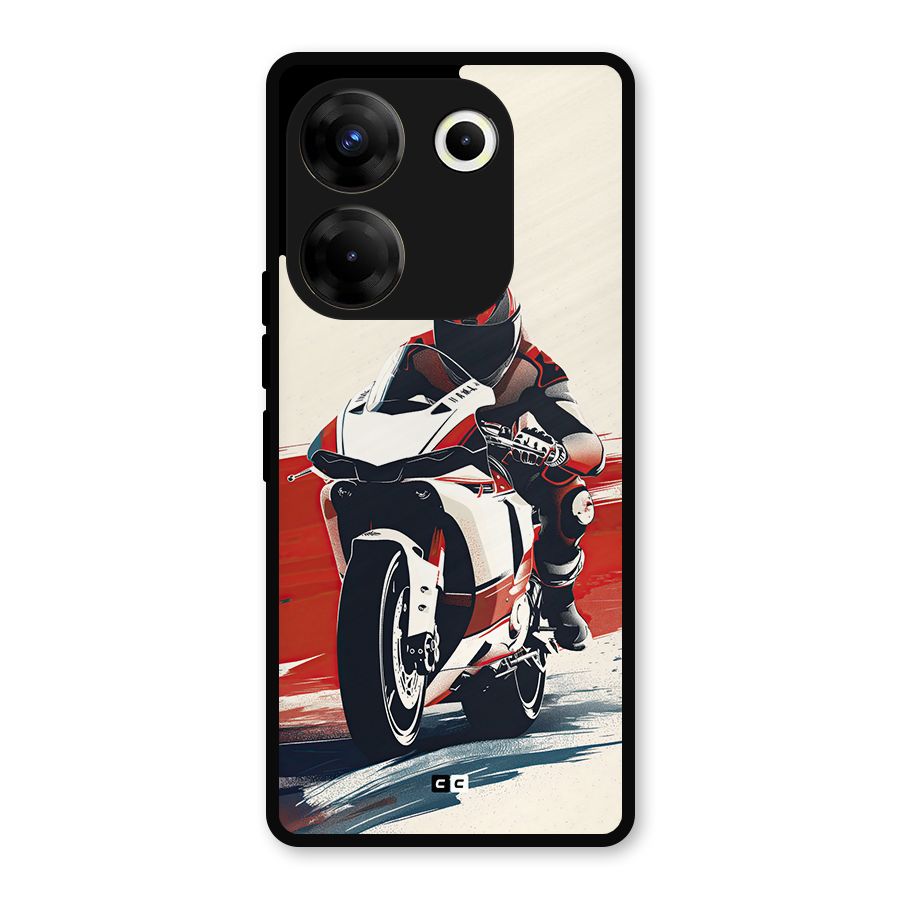 Motosport Rider Metal Back Case for Tecno Camon 20