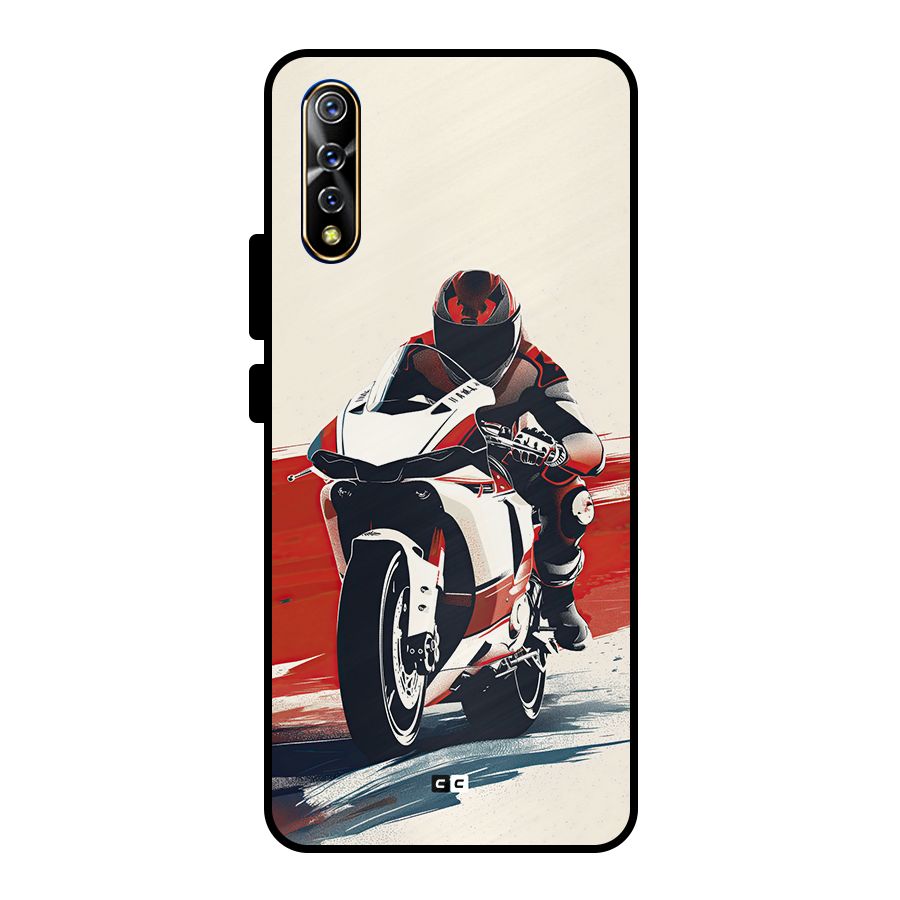 Motosport Rider Metal Back Case for Vivo S1